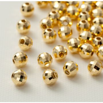 Srebrne kulki disco AG925 pozłacane 8mm