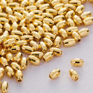 Srebrna przekładka oliwka disco AG925 pozłacana 5x3mm