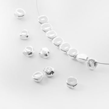 Srebrne przekładki kulki zgniecione młotkowane AG925 5,5x3mm