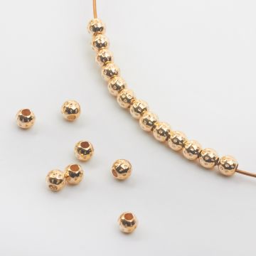 Srebrne kulki w kropeczki AG925  pozłacane 4mm