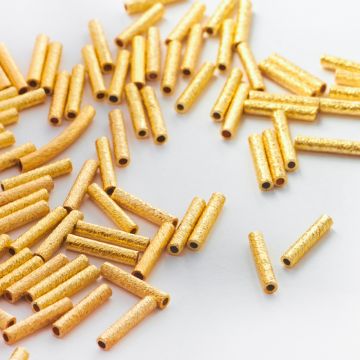 Srebrna rurka satynowa AG925 pozłacana 10mm