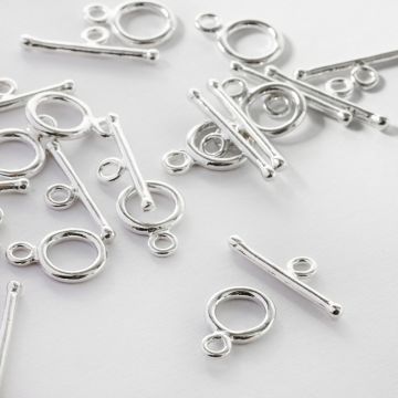 Zapięcie toggle kółko patyczek z kuleczkami AG925 8mm