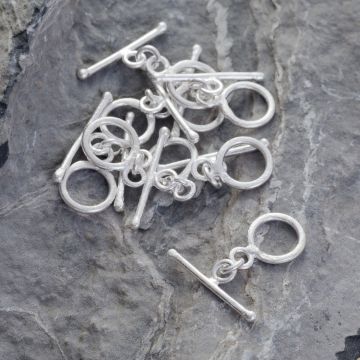 Srebrne satynowe zapięcie toggle AG925 10,5mm