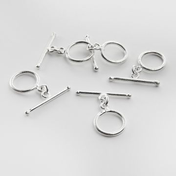 Srebrne zapięcie toggle satynowe AG925 14mm