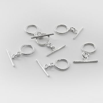 Srebrne zapięcie toggle satynowe AG925 11mm