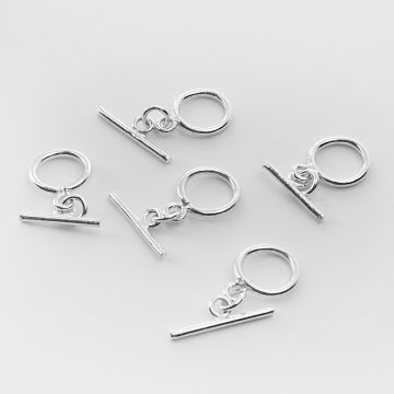 Srebrne zapięcie toggle gładkie AG925 10mm