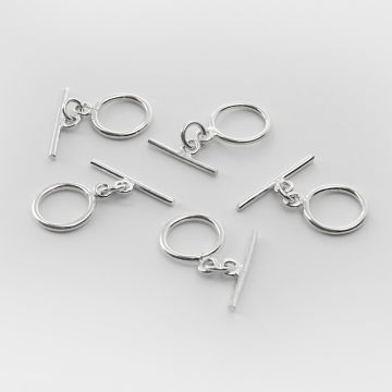 Srebrne zapięcie toggle gładkie AG925 12mm