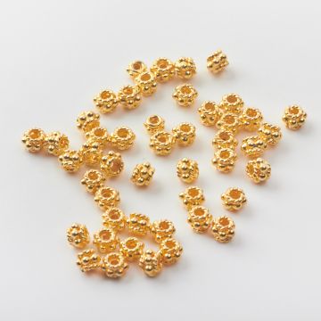 Srebrny koralik w kropeczki AG925 pozłacany 4,5mm