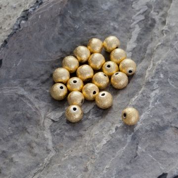 Srebrne satynowe kulki AG925 pozłacane 6mm