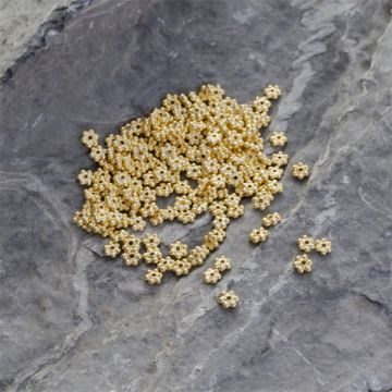 Srebrny koralik kwiatek AG925 pozłacany 4mm