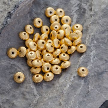 Srebrny satynowy dysk AG925 pozłacany 6.5mm