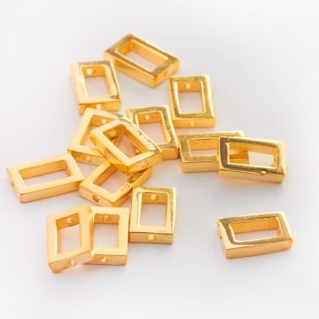 Srebrny korali prostokąt wycinany AG925 pozłacany 10mm