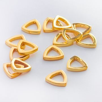 Srebrny koralik trójkąt wycięty AG925 pozłacany 10mm