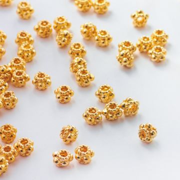 Srebrny koralik w kropeczki AG925  pozłacany 5mm