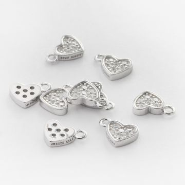 Srebrna zawieszka serce z cyrkoniami AG925 6mm