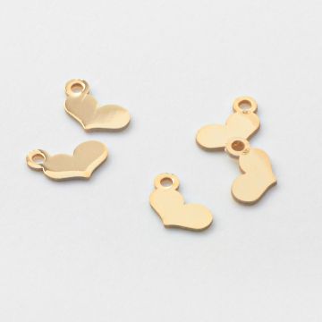 Srebrna zawieszka serce AG925 pozłacane 6,5mm