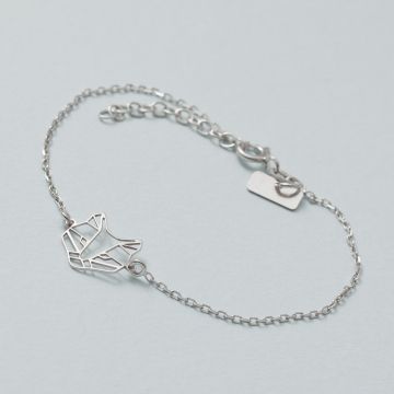 Bransoletka rodowana z panterą AG925 16.5 cm