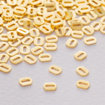 Blaszka cechownicza owal AG925 pozłacana 4.5mm