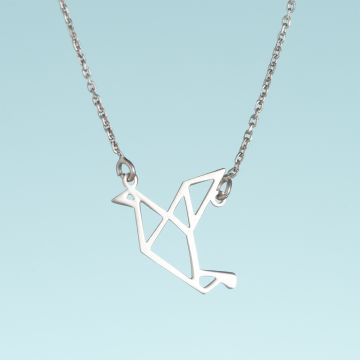 Srebrny rodowany naszyjnik origami Hato AG925 44cm