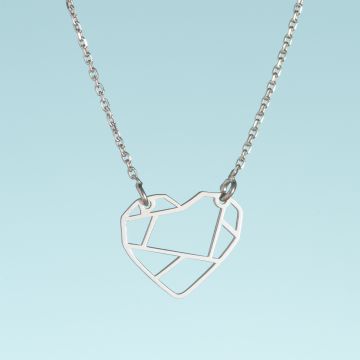 Srebrny rodowany naszyjnik origami Gendai no kokoro AG925 44cm