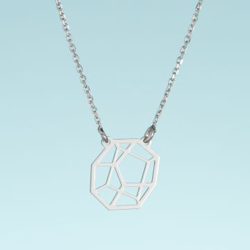 Srebrny rodowany naszyjnik origami Kotai AG925 44cm