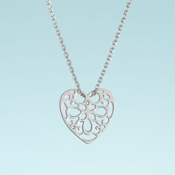 Srebrny rodowany naszyjnik origami Yasei no kokoro AG925 44cm