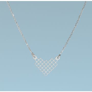 Srebrny rodowany naszyjnik łuski AG925 44-46cm