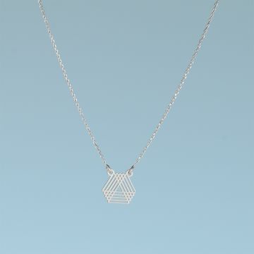 Srebrny rodowany naszyjnik trójkąty geometryczne AG925 44-46cm