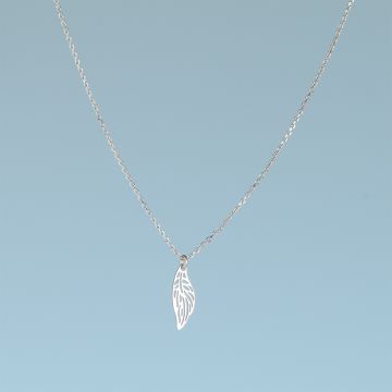 Srebrny rodowany naszyjnik ażurowy listek AG925 44-46cm