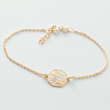 Srebrna pozłacana bransoletka origami Kotai,  AG925 20cm