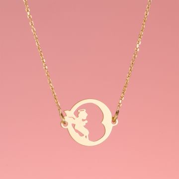 Srebrny pozłacany naszyjnik origami Tenshi AG925 44cm