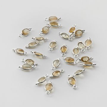 Srebrna zawieszka cytryn w srebrnym okuciu AG925 7,5mm