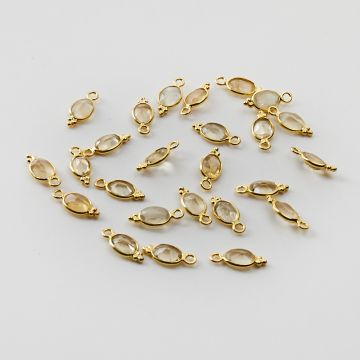 Srebrna zawieszka cytryn w srebrnym okuciu AG925 pozłacana 7,5mm