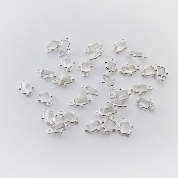 Srebrna zawieszka kryształ górski w srebrnym okuciu AG925 7x5mm