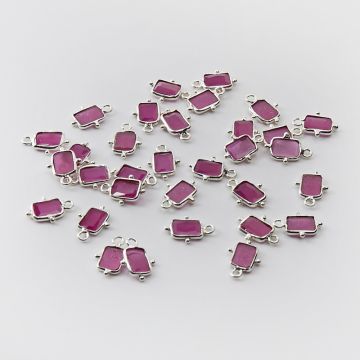 Srebrna zawieszka rubin w srebrnym okuciu AG925 7x5mm