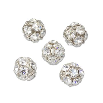 Przekładka srebrne kulki z diamencikami AG925 10mm