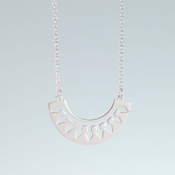 Srebrny, rodowany naszyjnik azteckie półkole,  AG925 45cm