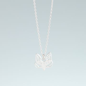 Srebrny rodowany naszyjnik lisek ażurowy,  AG925 46cm