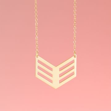 Srebrny, pozłacany naszyjnik strzałka,  AG925 80cm