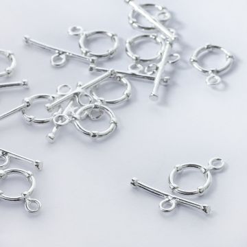 Srebrne zapięcie toggle  kółko i patyczek AG925 srebrny 9mm