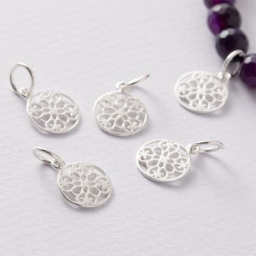 Srebrna zawieszka kółko wycinane AG925 12mm