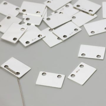 Srebrna celebrytka prostokąt 10x14mm AG925