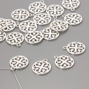 Srebrna zawieszka ażurowa znak azteków 15mm AG925