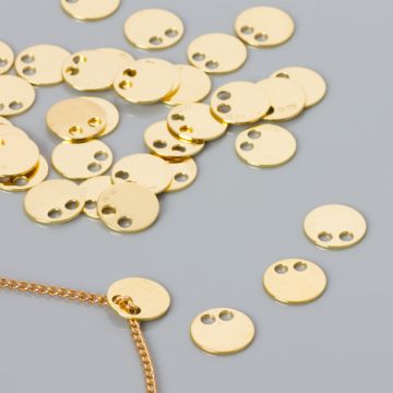 Srebrna blaszka celebrytka kółko AG925 pozłacana 9mm