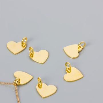 Srebrna blaszka celebrytka serce AG925 pozłacana 14x15mm