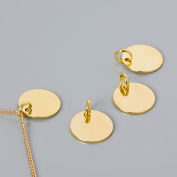 Srebrna blaszka celebrytka kółko AG925 pozłacana 15mm