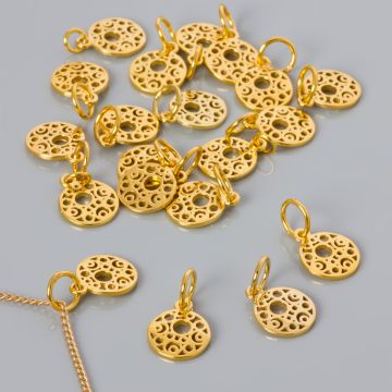 Srebrna zawieszka ażurowa mAGia nocy AG925 pozłacana 11mm