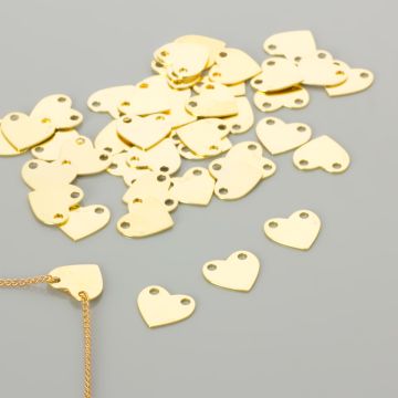 Srebrna blaszka celebrytka serce AG925 pozłacana 11x12mm