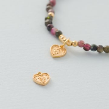 Srebrna zawieszka serce AG925 pozłacana 8x7.5mm