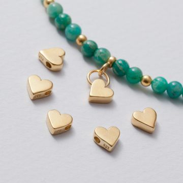 Koralik serce pełne AG925 złoty 6,5mm